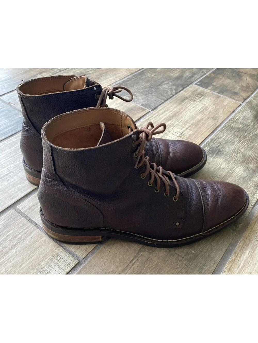 Cole Haan Lace Up Ankle Boots Canton Men’s 12M Chocolate Brown